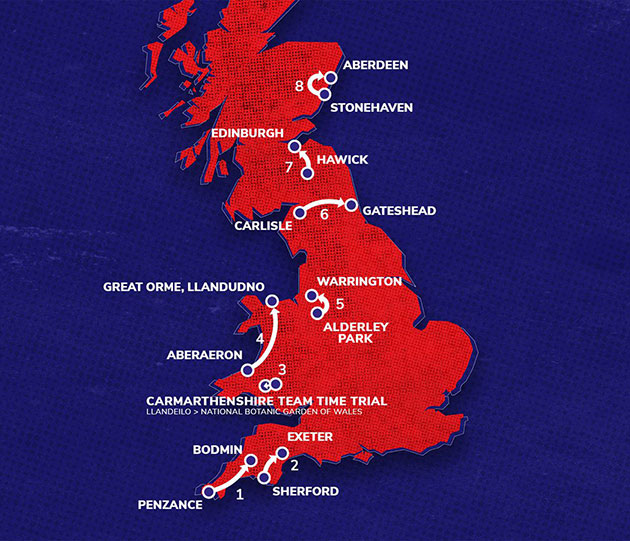 Tour of Britain map